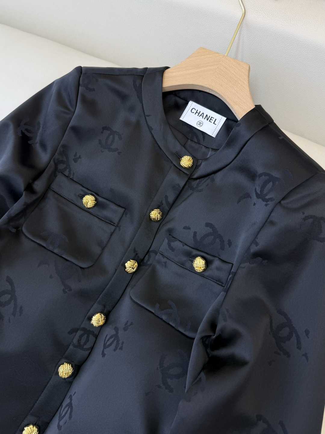 HXZ084#新款外套💕CH小香 醋酸面料 西装外套 白色 黑色 SMLXL