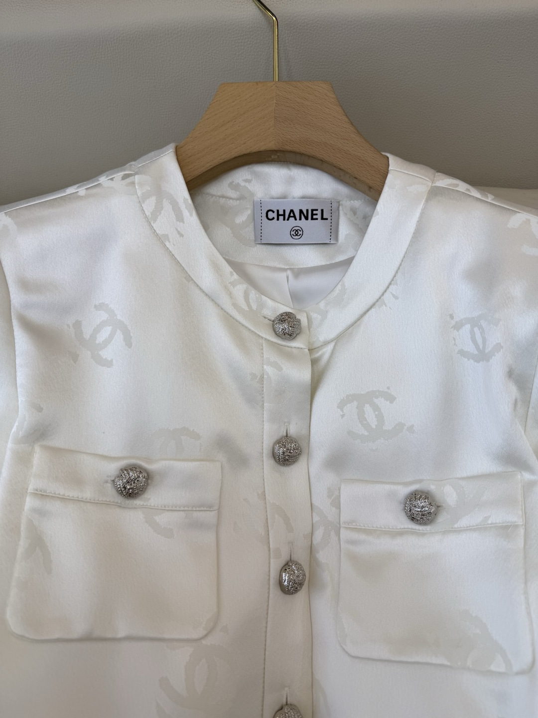 HXZ084#新款外套💕CH小香 醋酸面料 西装外套 白色 黑色 SMLXL