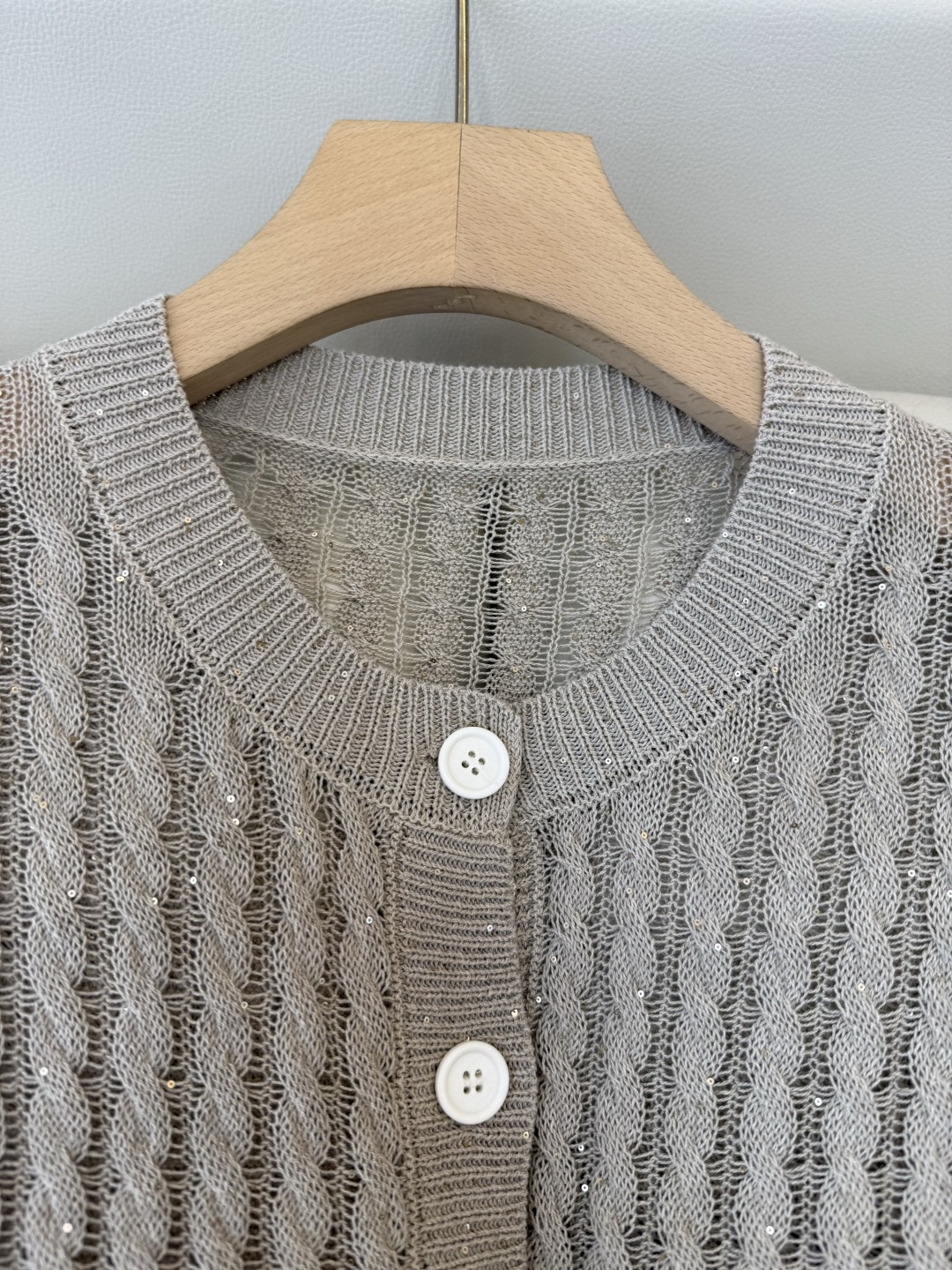 LZM26008#新款针织衫💕BC 最新款短袖镂空设计针织 米色 白色 SML
