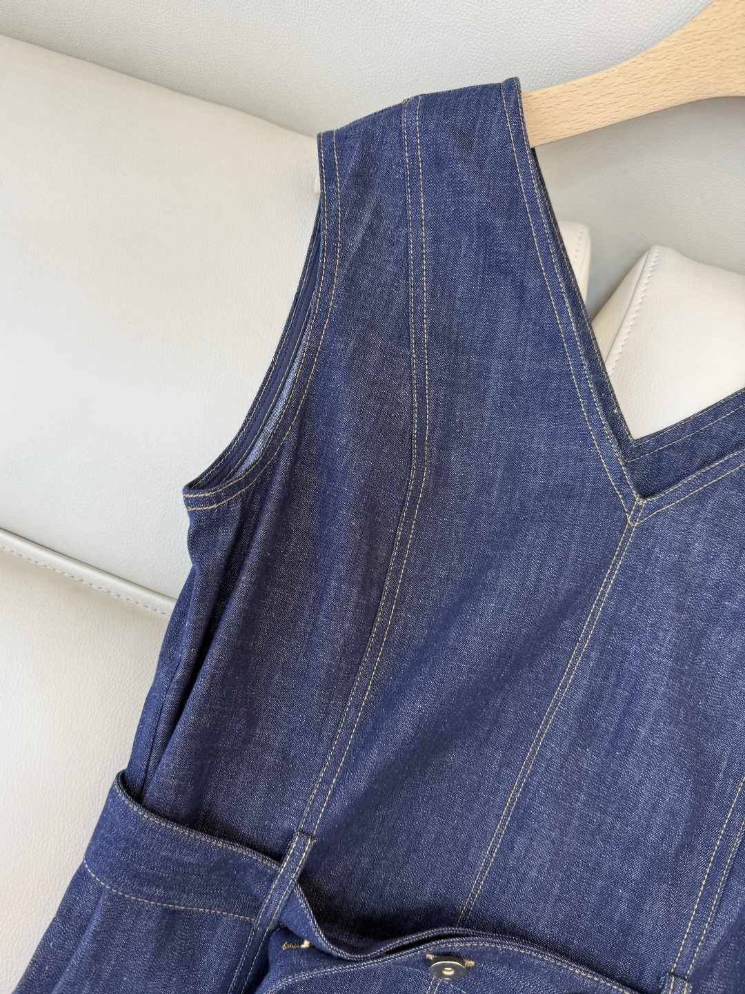 LZ26025V#新款连衣裙💕BC 牛仔棉 V领 显瘦 牛仔裙 SML