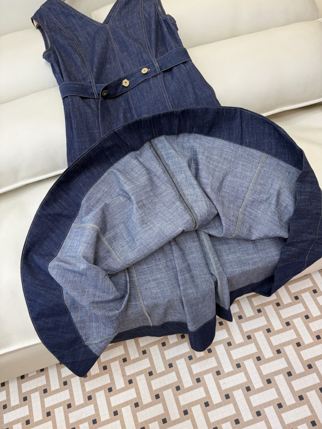 LZ26025V#新款连衣裙💕BC 牛仔棉 V领 显瘦 牛仔裙 SML