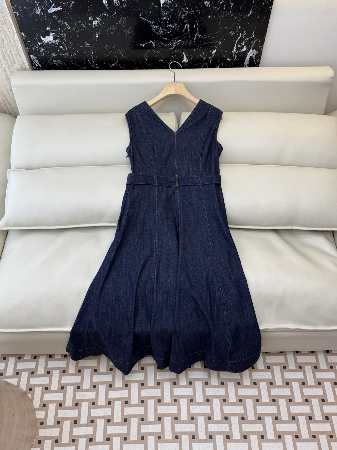 LZ26025V#新款连衣裙💕BC 牛仔棉 V领 显瘦 牛仔裙 SML