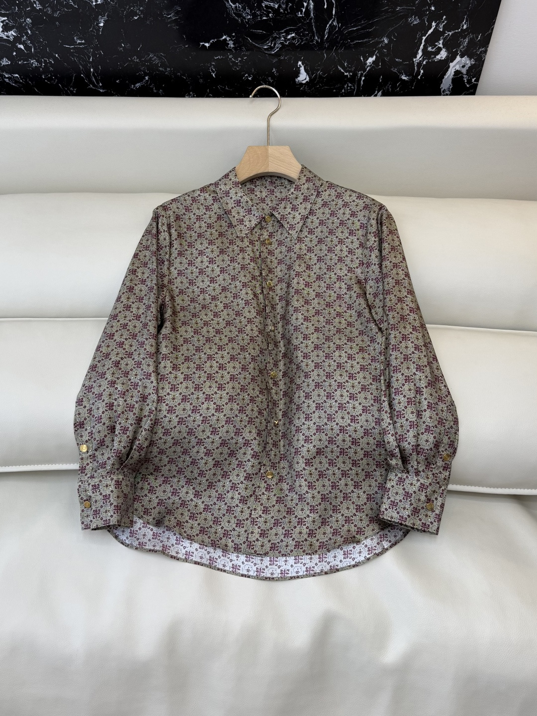 BS1123#新款衬衫💕LP 斜纹真丝 印花长袖衬衫 36/38/40/42