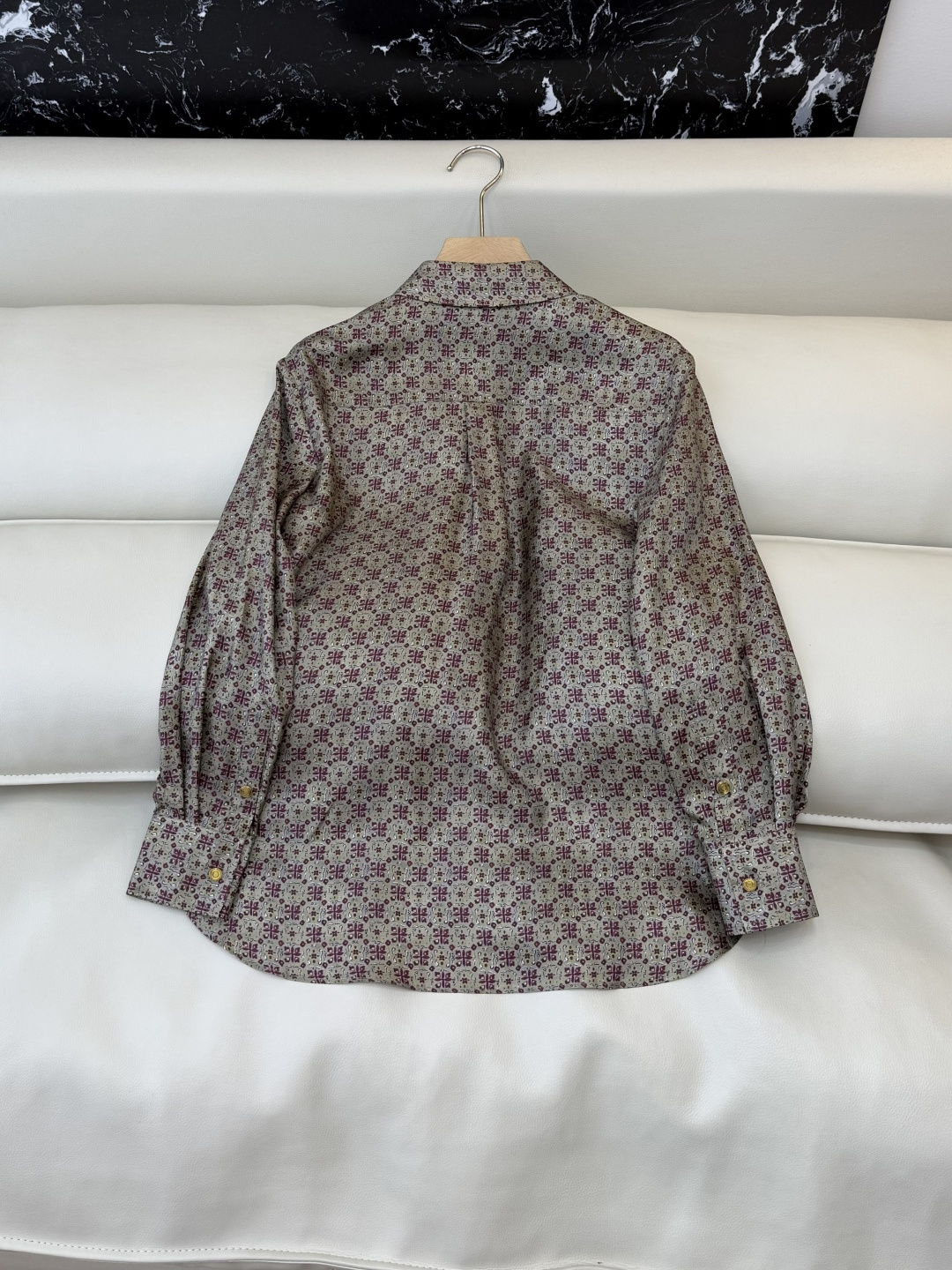 BS1123#新款衬衫💕LP 斜纹真丝 印花长袖衬衫 36/38/40/42