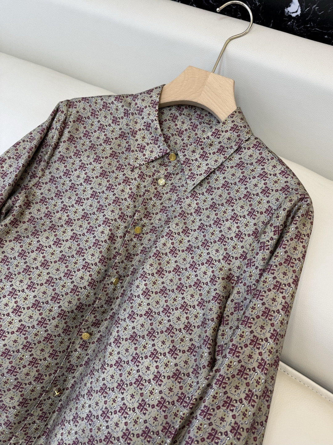 BS1123#新款衬衫💕LP 斜纹真丝 印花长袖衬衫 36/38/40/42