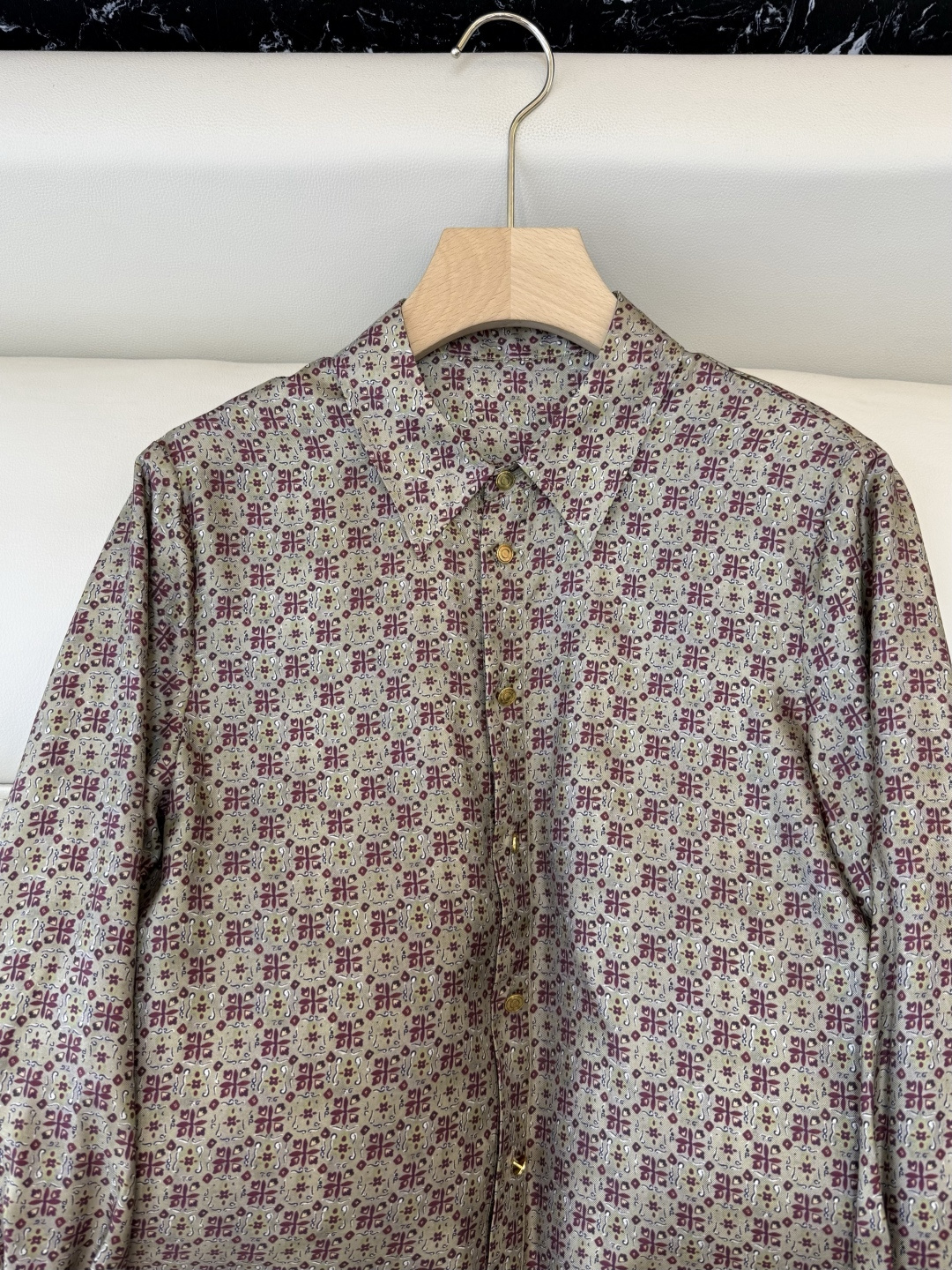 BS1123#新款衬衫💕LP 斜纹真丝 印花长袖衬衫 36/38/40/42