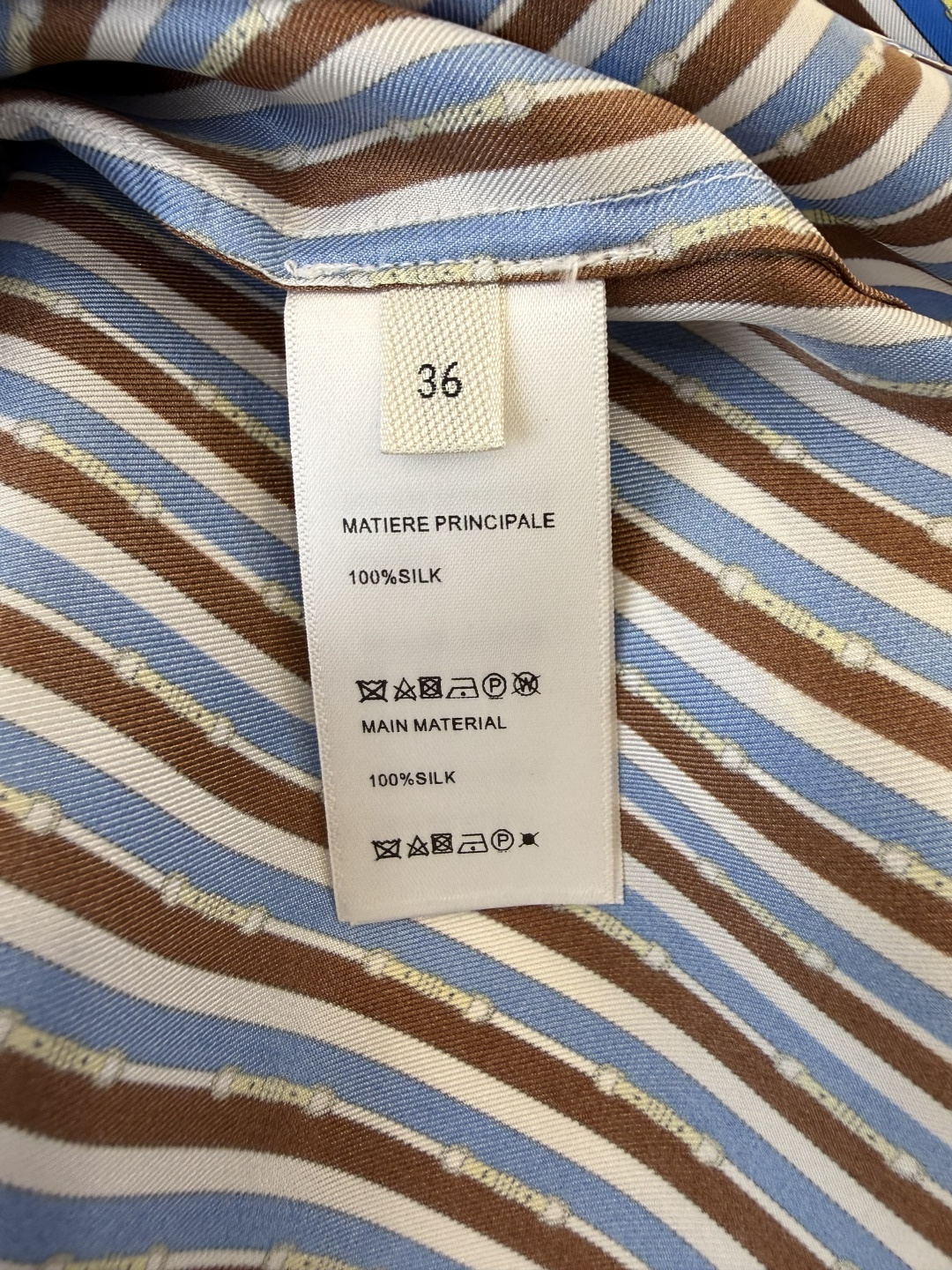 BS1120#新款衬衫💕CE* 100% 斜纹真丝条纹 印花长袖衬衫 36/38/40/42