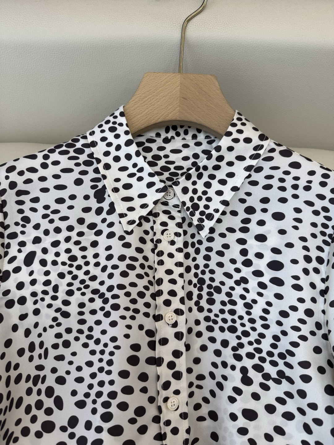 BS1125#新款衬衫💕Max mara 波点印花 100% 斜纹真丝印花长袖衬衫 36/38/40/4