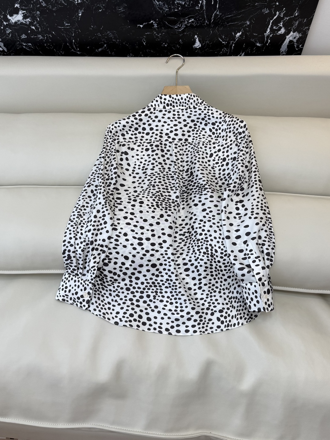 BS1125#新款衬衫💕Max mara 波点印花 100% 斜纹真丝印花长袖衬衫 36/38/40/4