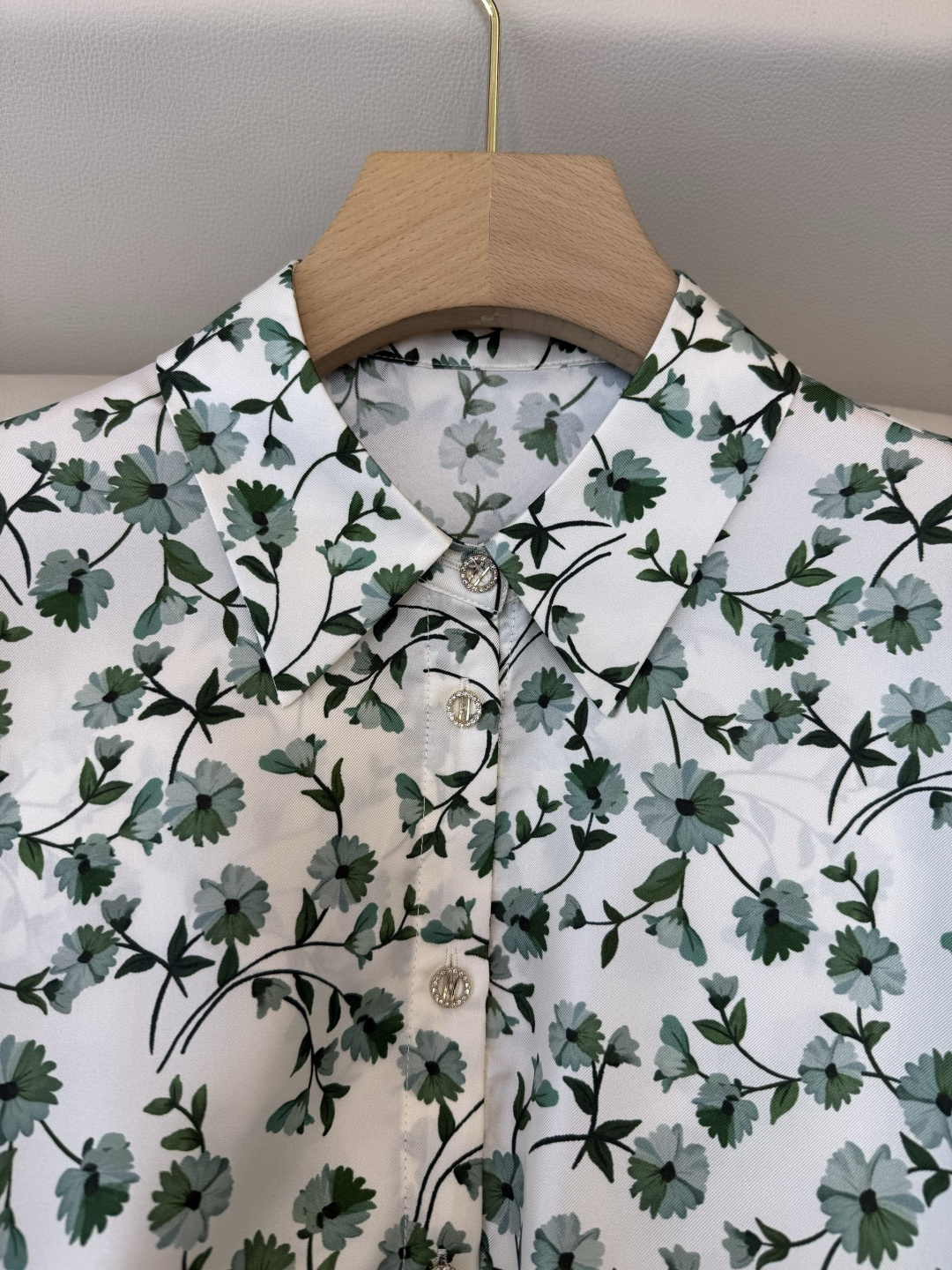 BS1119#新款衬衫💕Max mara 碎花印花 100% 斜纹真丝印花长袖衬衫 配腰带 36/38/