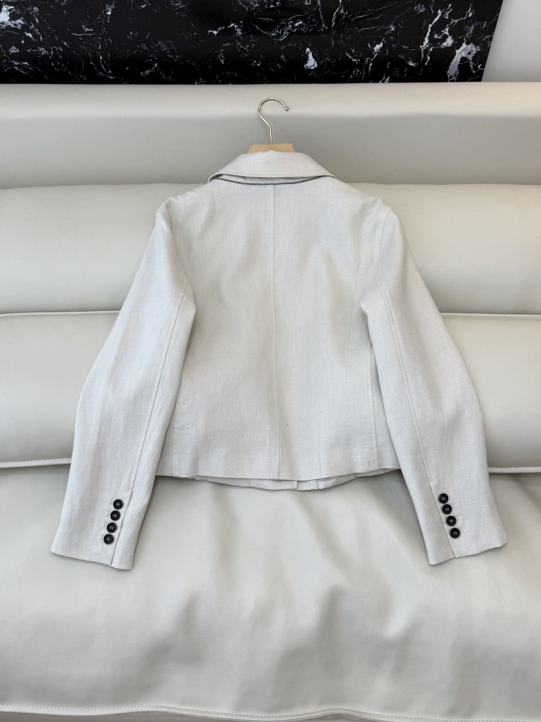 LZ26012#新款外套💕BC 单排扣 亚麻外套 两色 SML