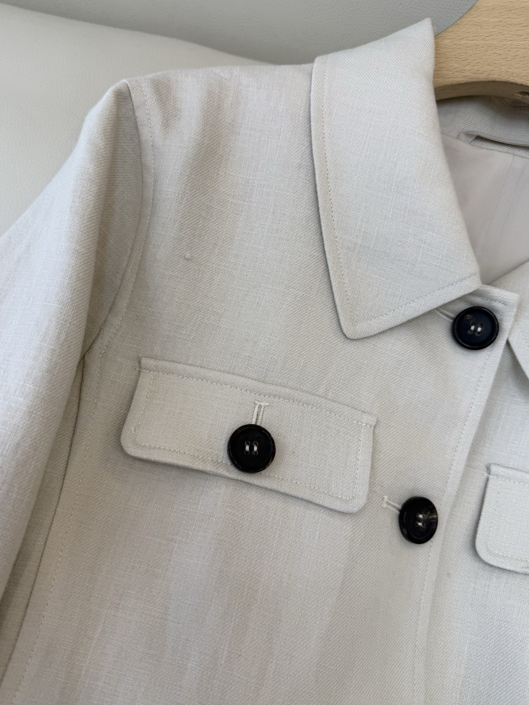 LZ26012#新款外套💕BC 单排扣 亚麻外套 两色 SML