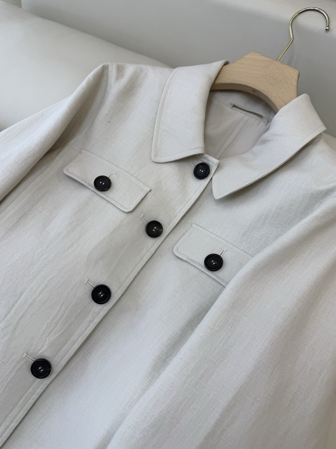 LZ26012#新款外套💕BC 单排扣 亚麻外套 两色 SML