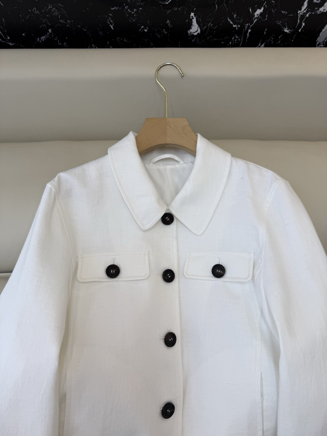 LZ26012#新款外套💕BC 单排扣 亚麻外套 两色 SML