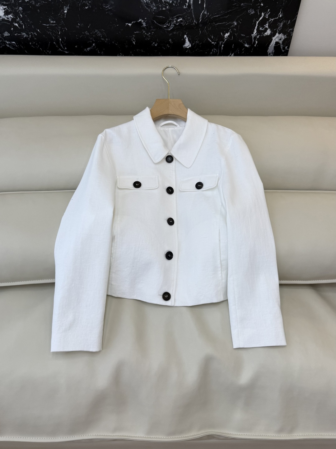 LZ26012#新款外套💕BC 单排扣 亚麻外套 两色 SML