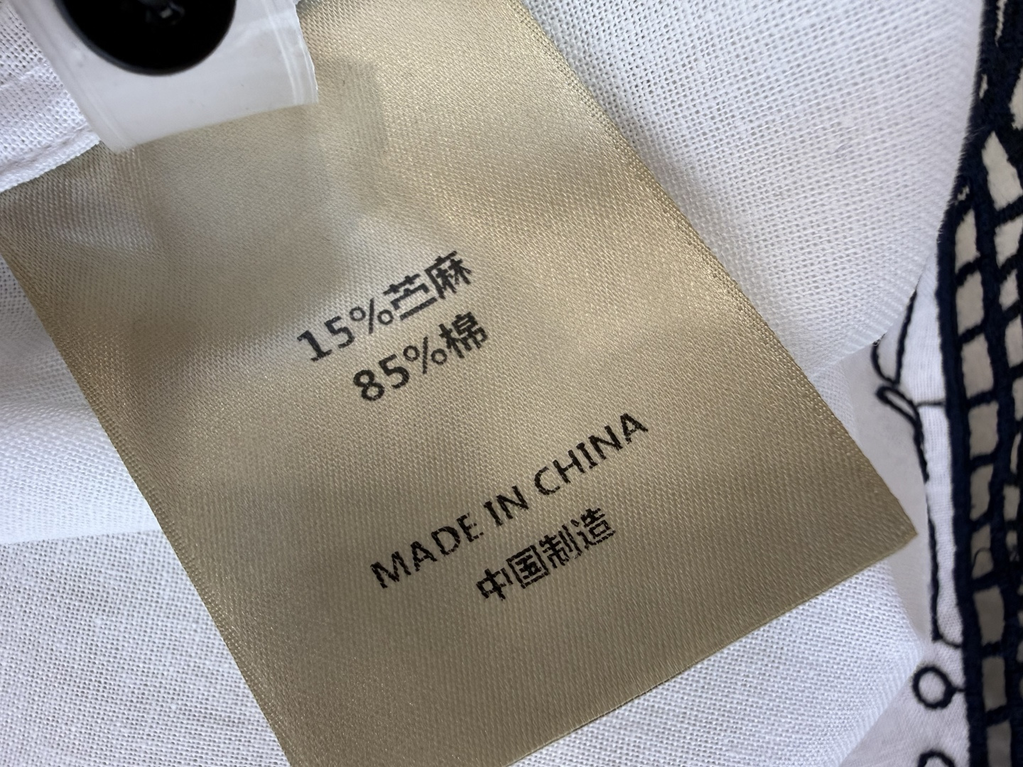 ES021#新款衬衫💕ES 立体绣花 圆领 苎麻棉 上衣 白色 蓝色 SML