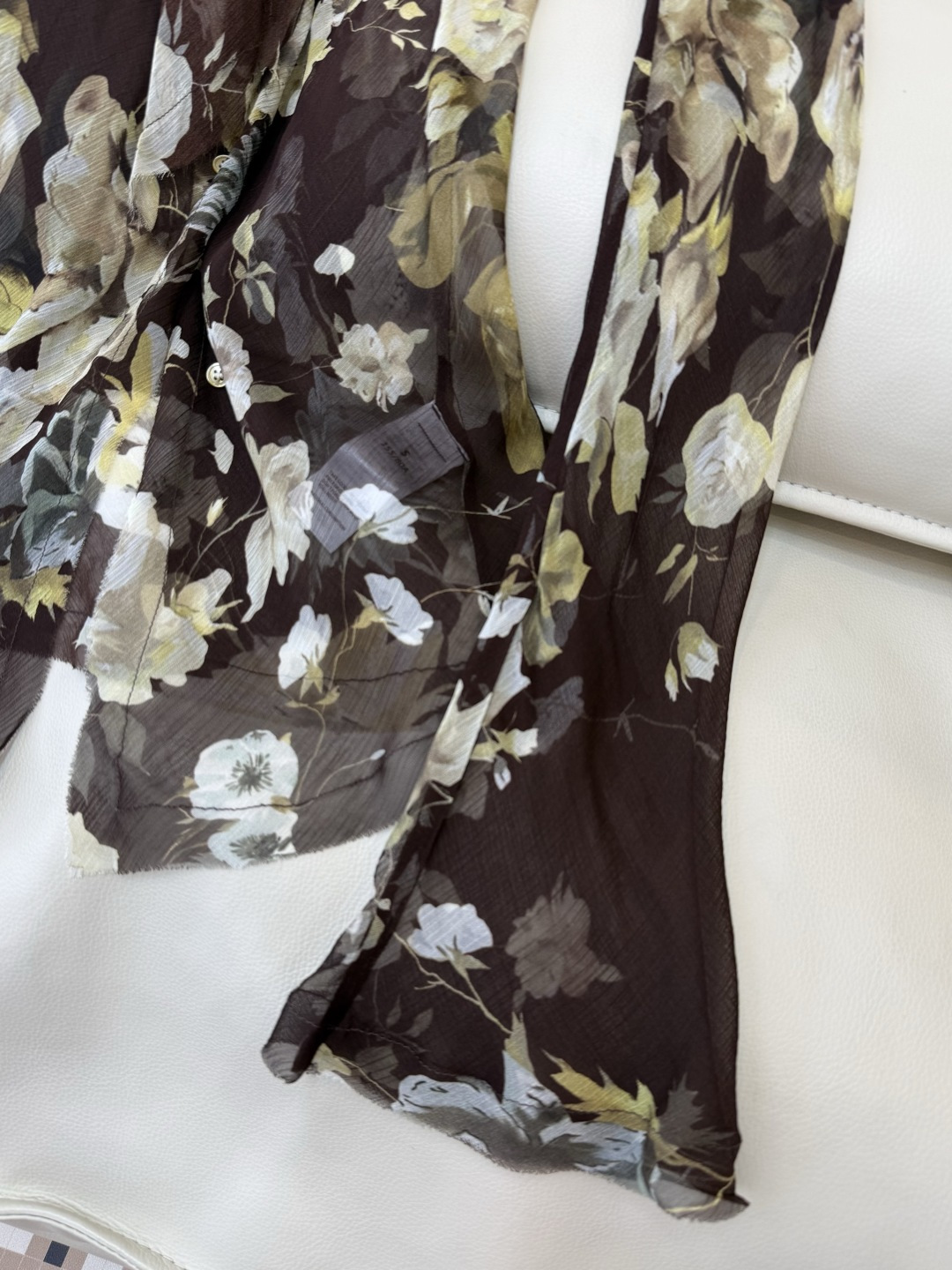 ES017#新款上衣💕人丝印花显瘦上衣 咖色 SML