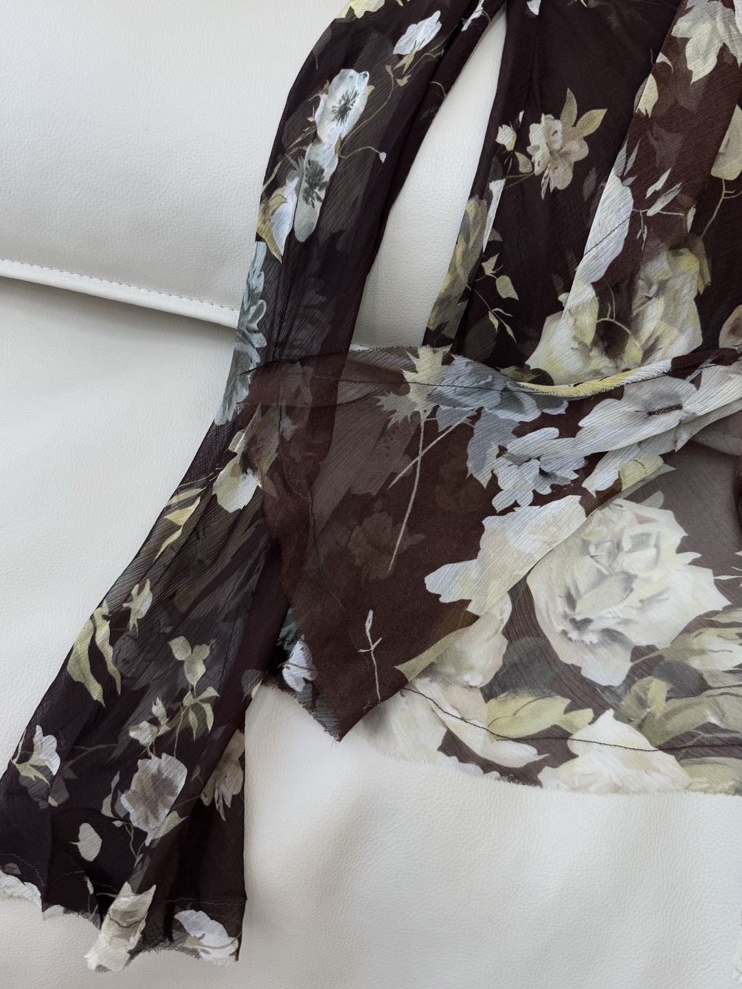 ES017#新款上衣💕人丝印花显瘦上衣 咖色 SML