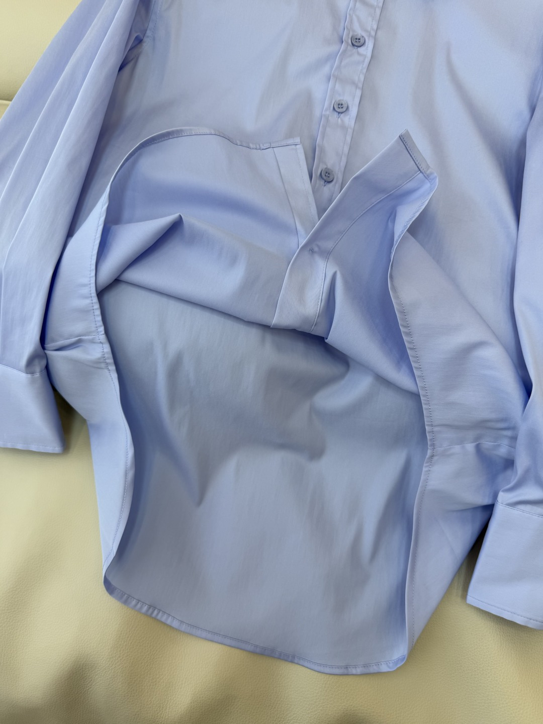 QD8038#新款衬衫💕GU 极简风 长袖衬衫 蓝色 S-XL