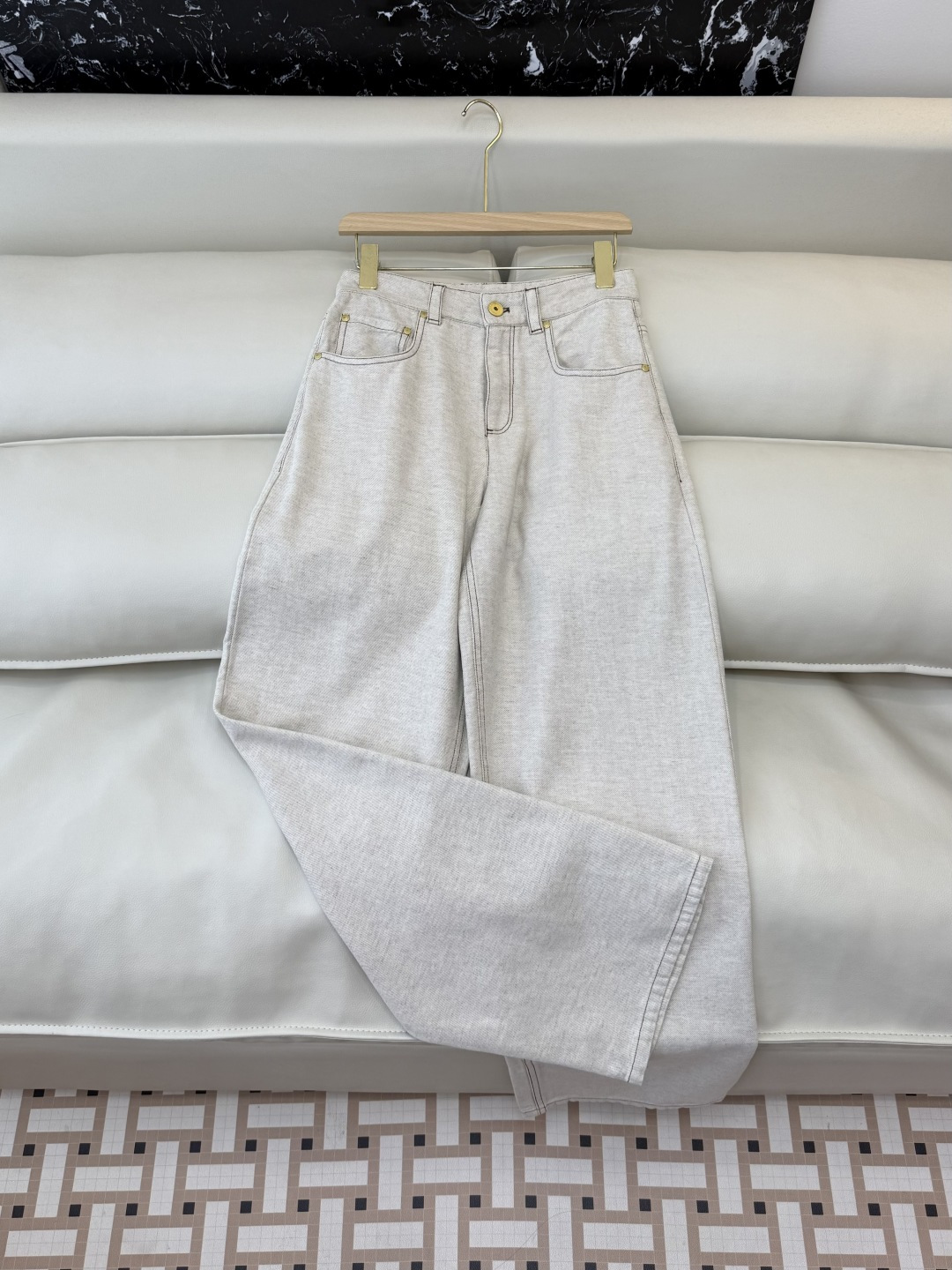 QD8036#新款裤子💕BC 顶级版 牛仔裤 21%麻 棉长裤 36-42