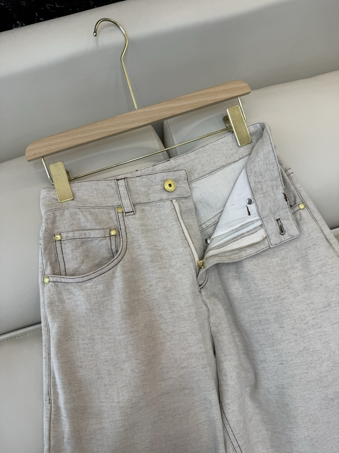 QD8036#新款裤子💕BC 顶级版 牛仔裤 21%麻 棉长裤 36-42