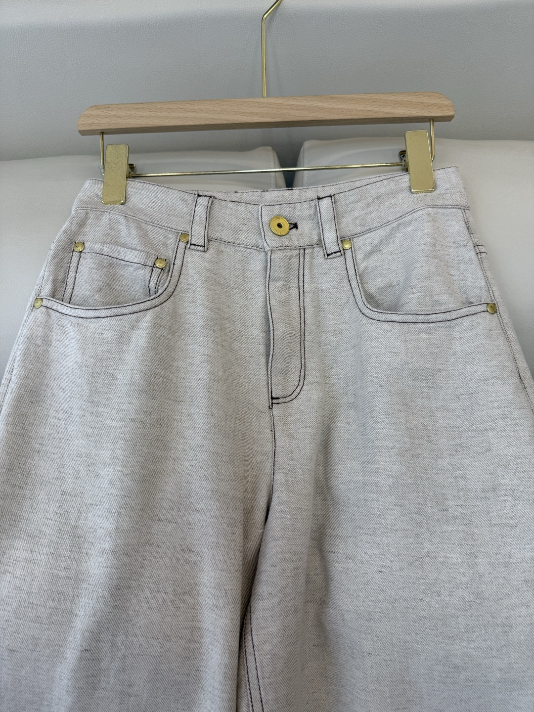 QD8036#新款裤子💕BC 顶级版 牛仔裤 21%麻 棉长裤 36-42