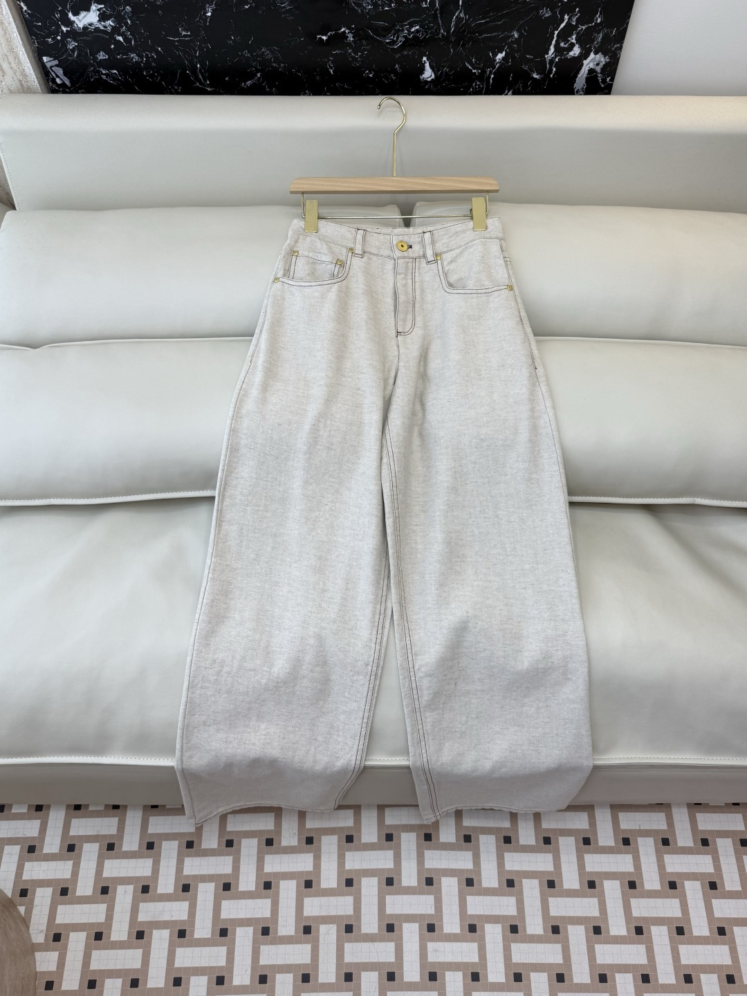 QD8036#新款裤子💕BC 顶级版 牛仔裤 21%麻 棉长裤 36-42