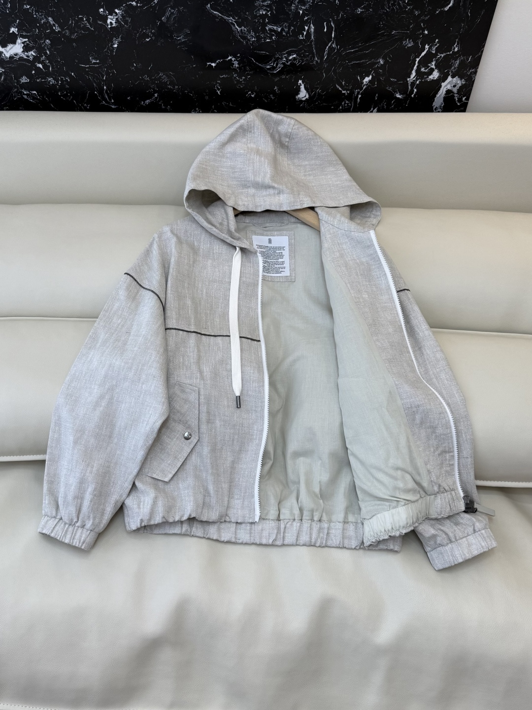 QD7931+7991#新款套装💕BC 顶级版 雨露麻 金丝休闲外套➕长裤套装 36-42