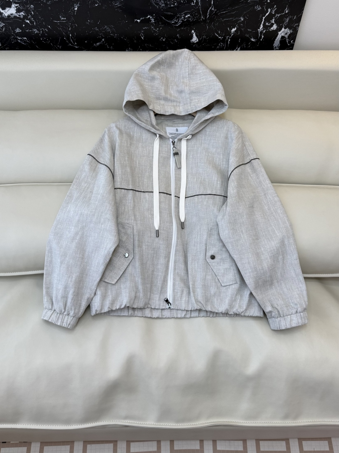 QD7931+7991#新款套装💕BC 顶级版 雨露麻 金丝休闲外套➕长裤套装 36-42