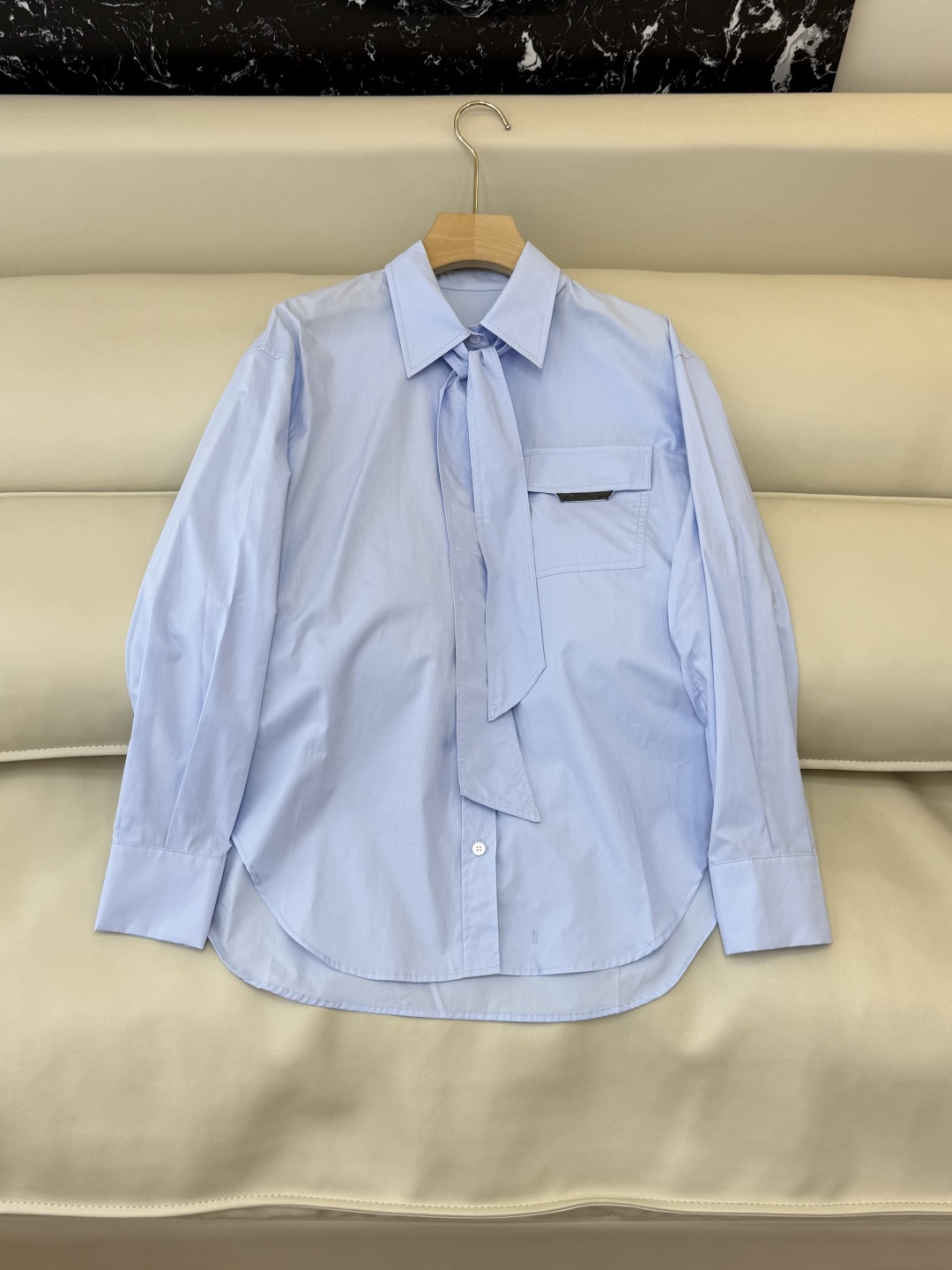 QD7954#新款衬衫💕BC 顶级版 蝴蝶结棉长袖衬衫 三色 36-42