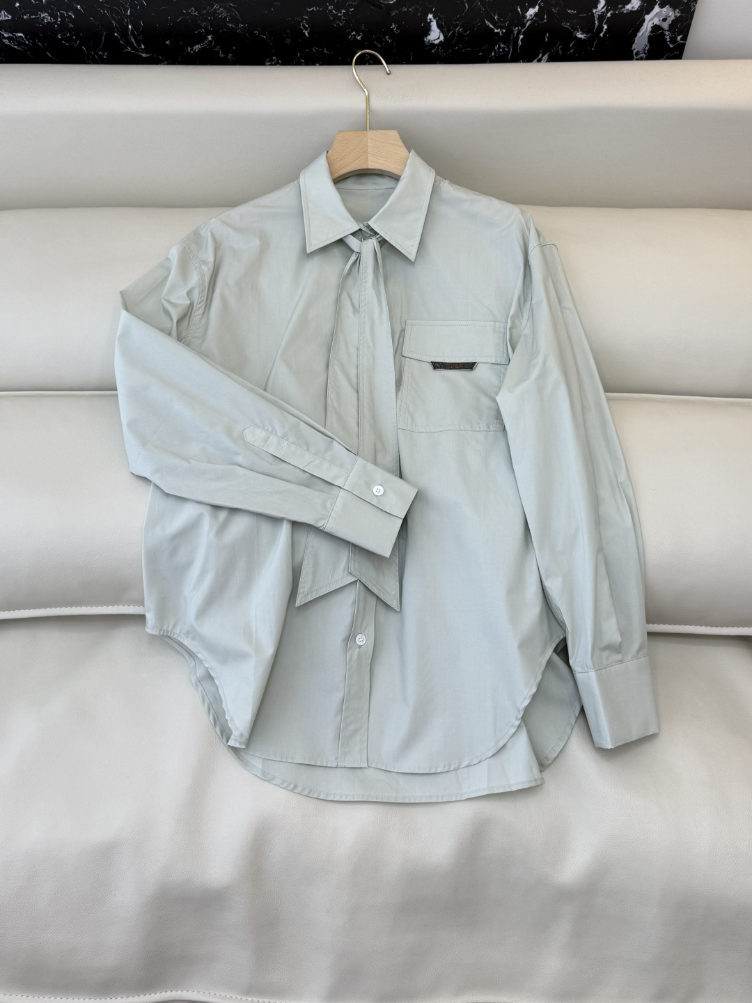 QD7954#新款衬衫💕BC 顶级版 蝴蝶结棉长袖衬衫 三色 36-42