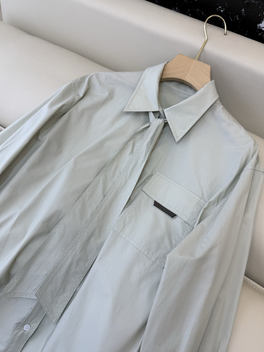 QD7954#新款衬衫💕BC 顶级版 蝴蝶结棉长袖衬衫 三色 36-42