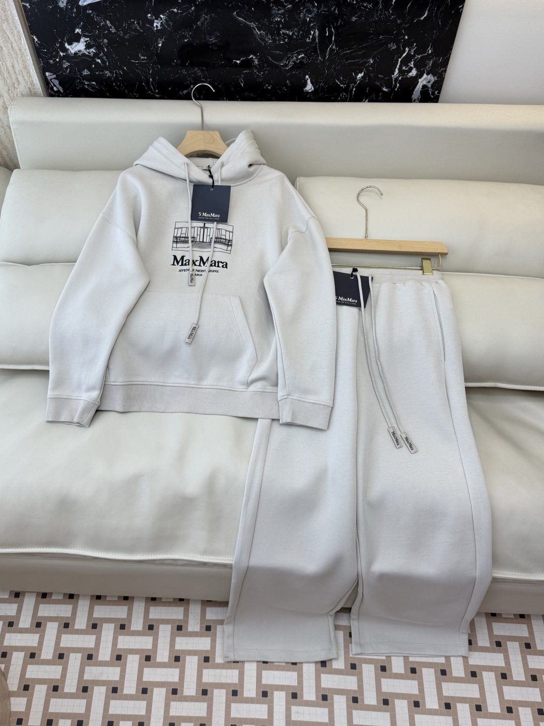 YO039#新款套装💕max 顶级复制 1:1 版 高端定制版 刺绣logo 运动休闲套装 藏青色 灰色