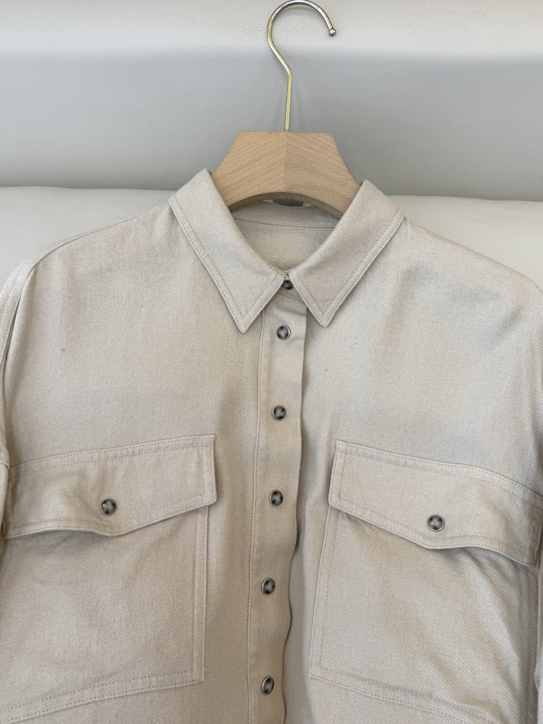 QGL043#新款衬衫💕B C 超好品质 30% 亚麻 衬衫长袖 杏色 红色 36/38/40