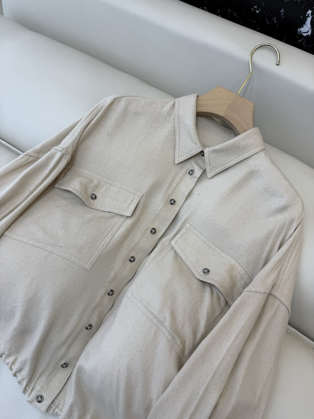 QGL043#新款衬衫💕B C 超好品质 30% 亚麻 衬衫长袖 杏色 红色 36/38/40