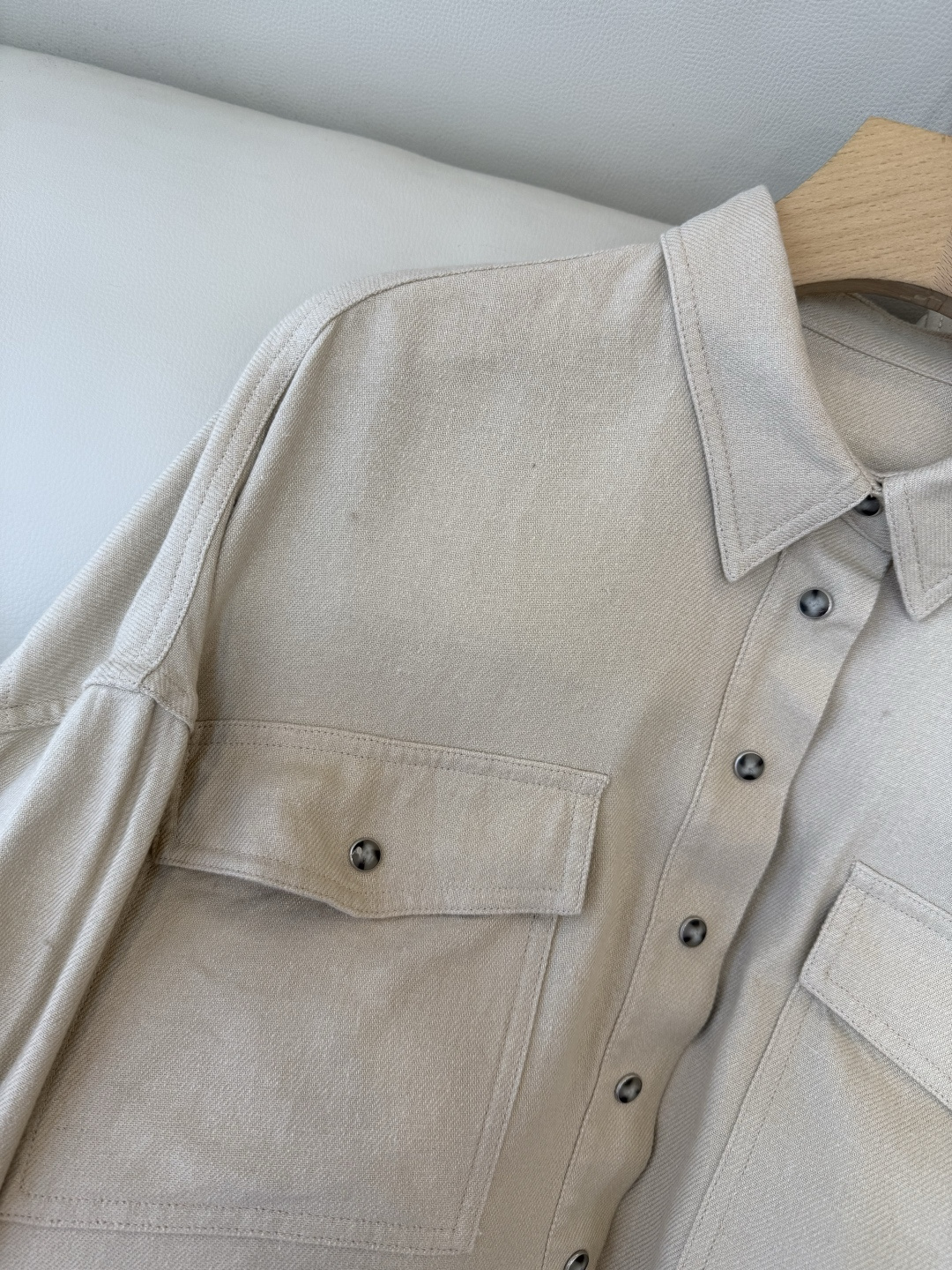 QGL043#新款衬衫💕B C 超好品质 30% 亚麻 衬衫长袖 杏色 红色 36/38/40