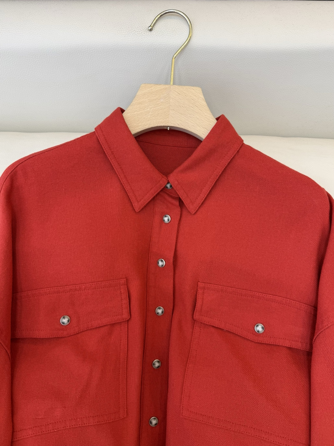 QGL043#新款衬衫💕B C 超好品质 30% 亚麻 衬衫长袖 杏色 红色 36/38/40