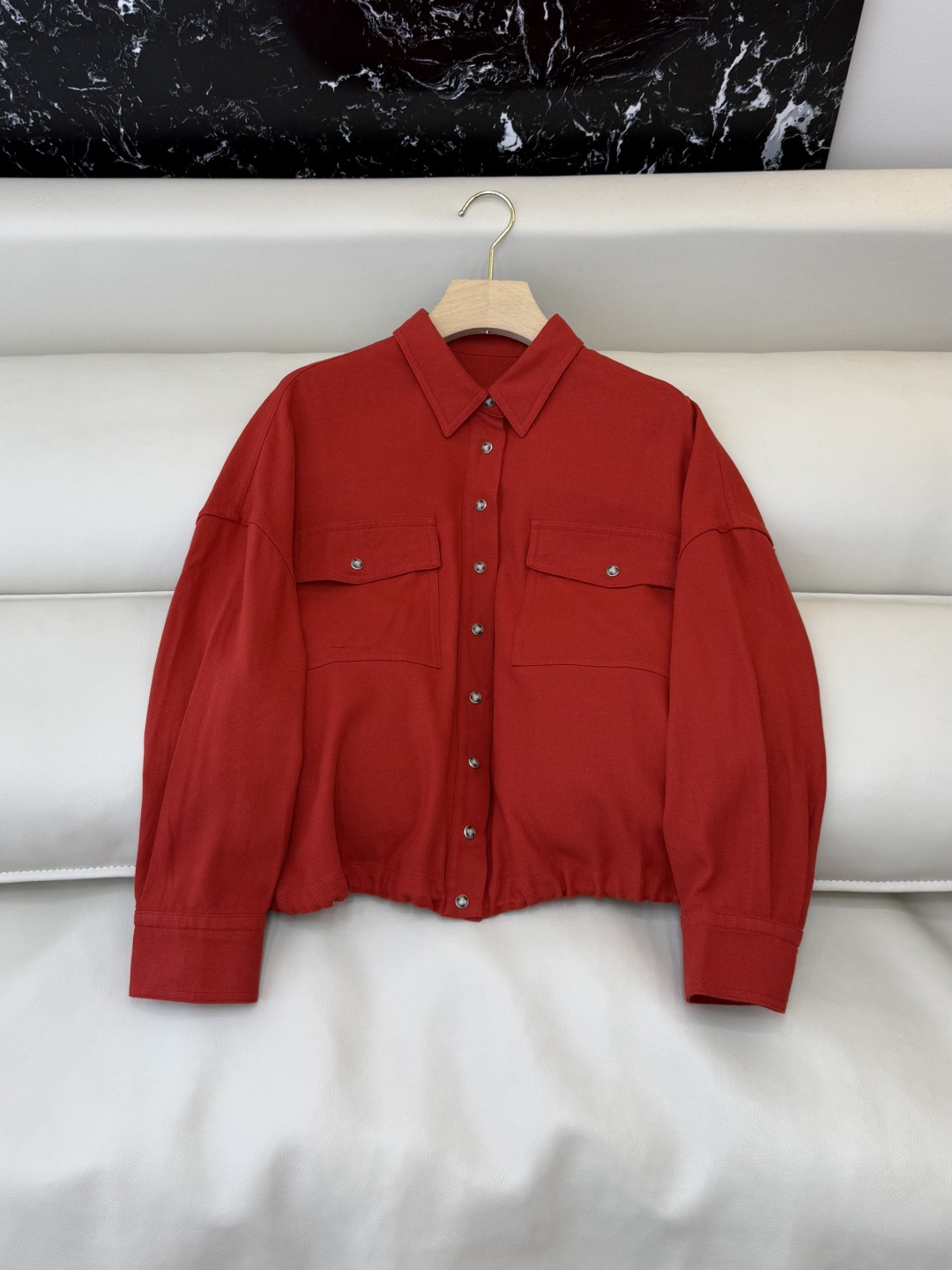 QGL043#新款衬衫💕B C 超好品质 30% 亚麻 衬衫长袖 杏色 红色 36/38/40