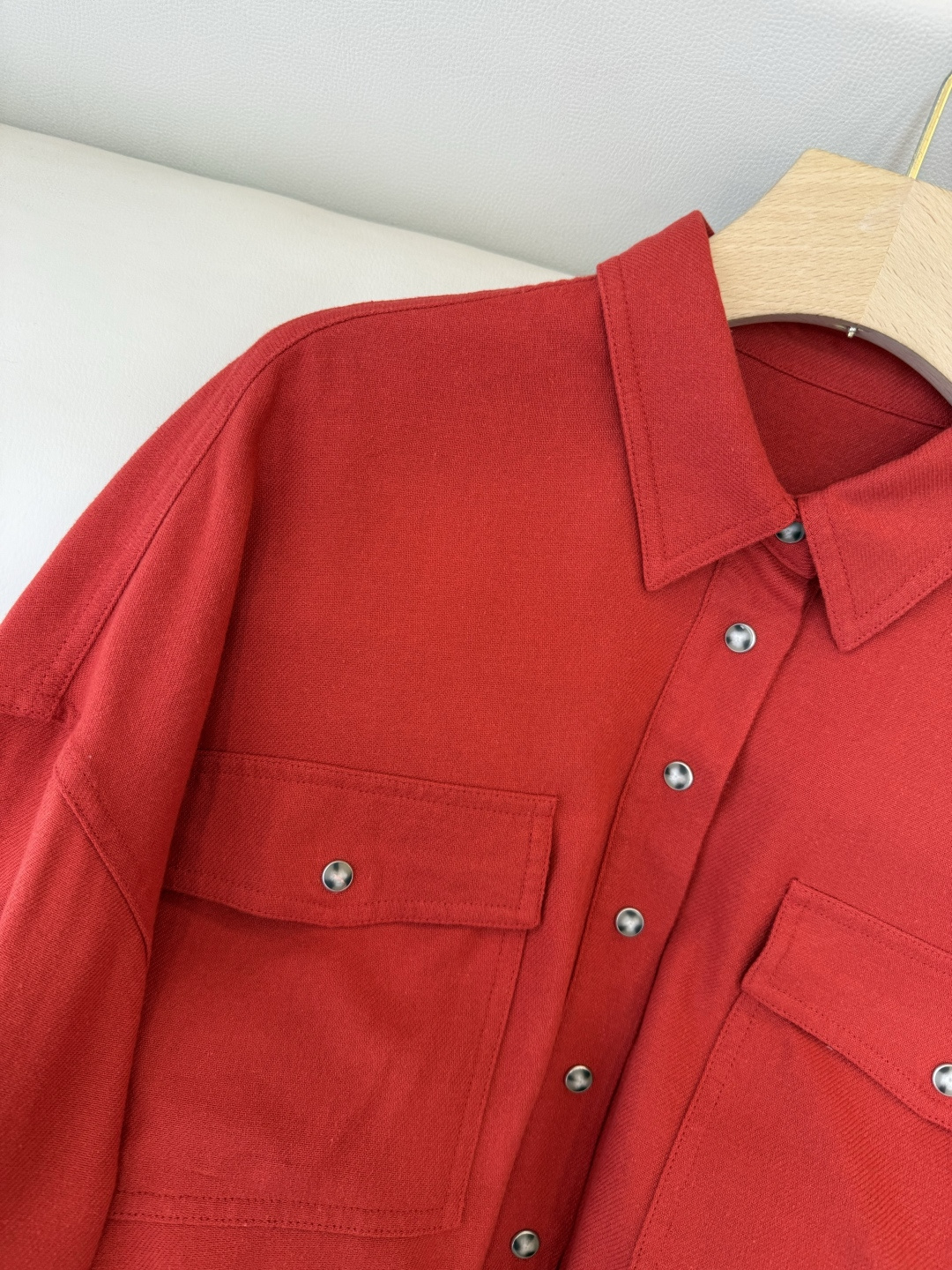 QGL043#新款衬衫💕B C 超好品质 30% 亚麻 衬衫长袖 杏色 红色 36/38/40