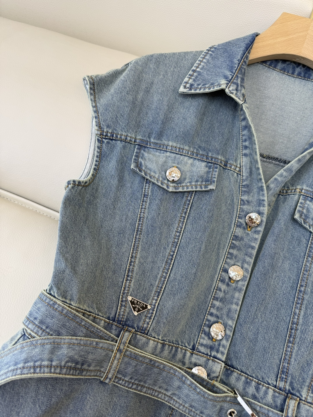 AW017#新款连衣裙P‼️PR 短袖修身牛仔棉 连衣裙 藏青色 牛仔蓝 SML