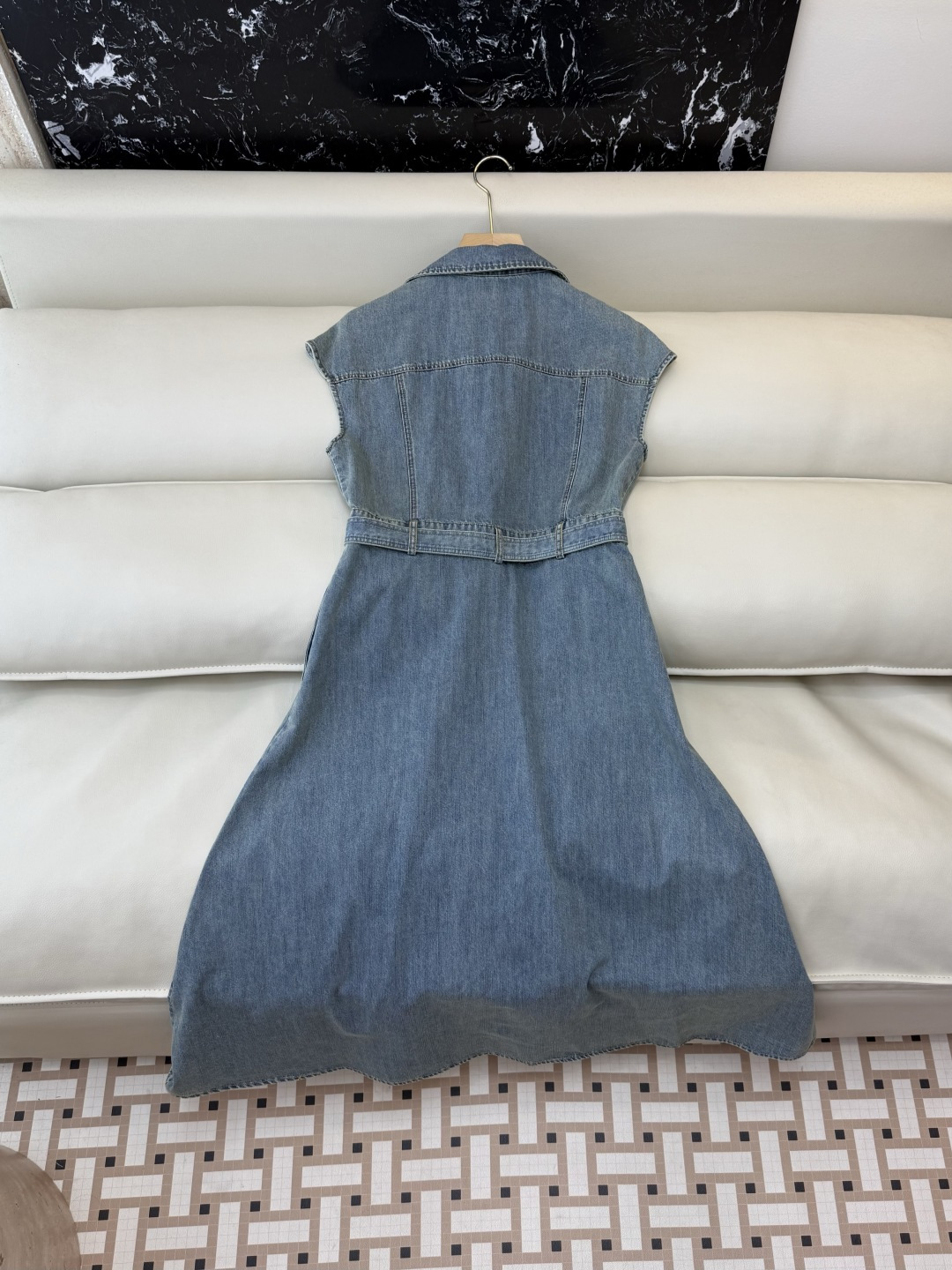 AW017#新款连衣裙P‼️PR 短袖修身牛仔棉 连衣裙 藏青色 牛仔蓝 SML