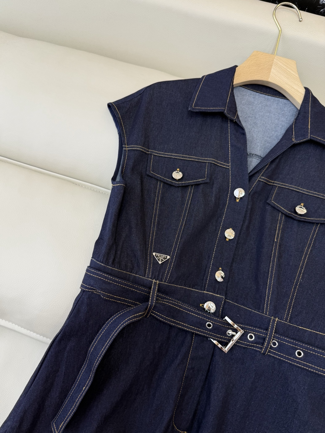 AW017#新款连衣裙P‼️PR 短袖修身牛仔棉 连衣裙 藏青色 牛仔蓝 SML