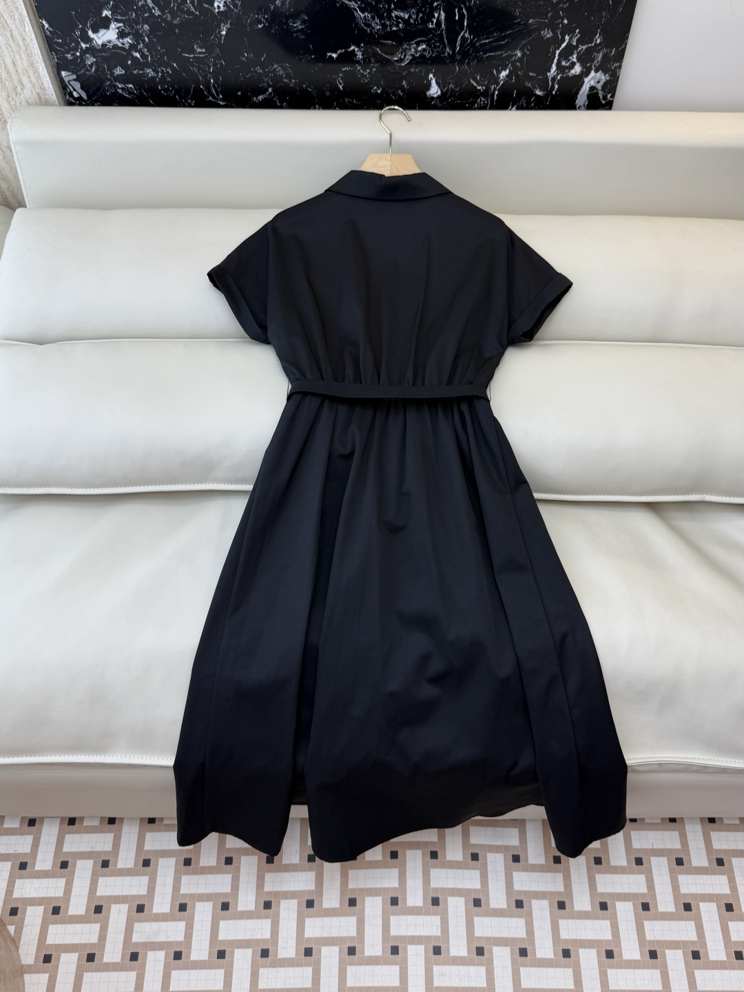 AW022#新款连衣裙P‼️miu 家 短袖修身 字母logo 连衣裙 两色图 SML