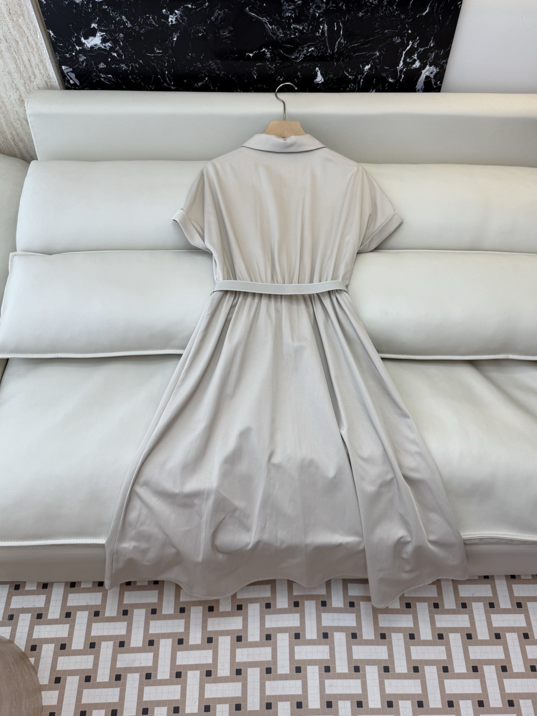 AW022#新款连衣裙P‼️miu 家 短袖修身 字母logo 连衣裙 两色图 SML