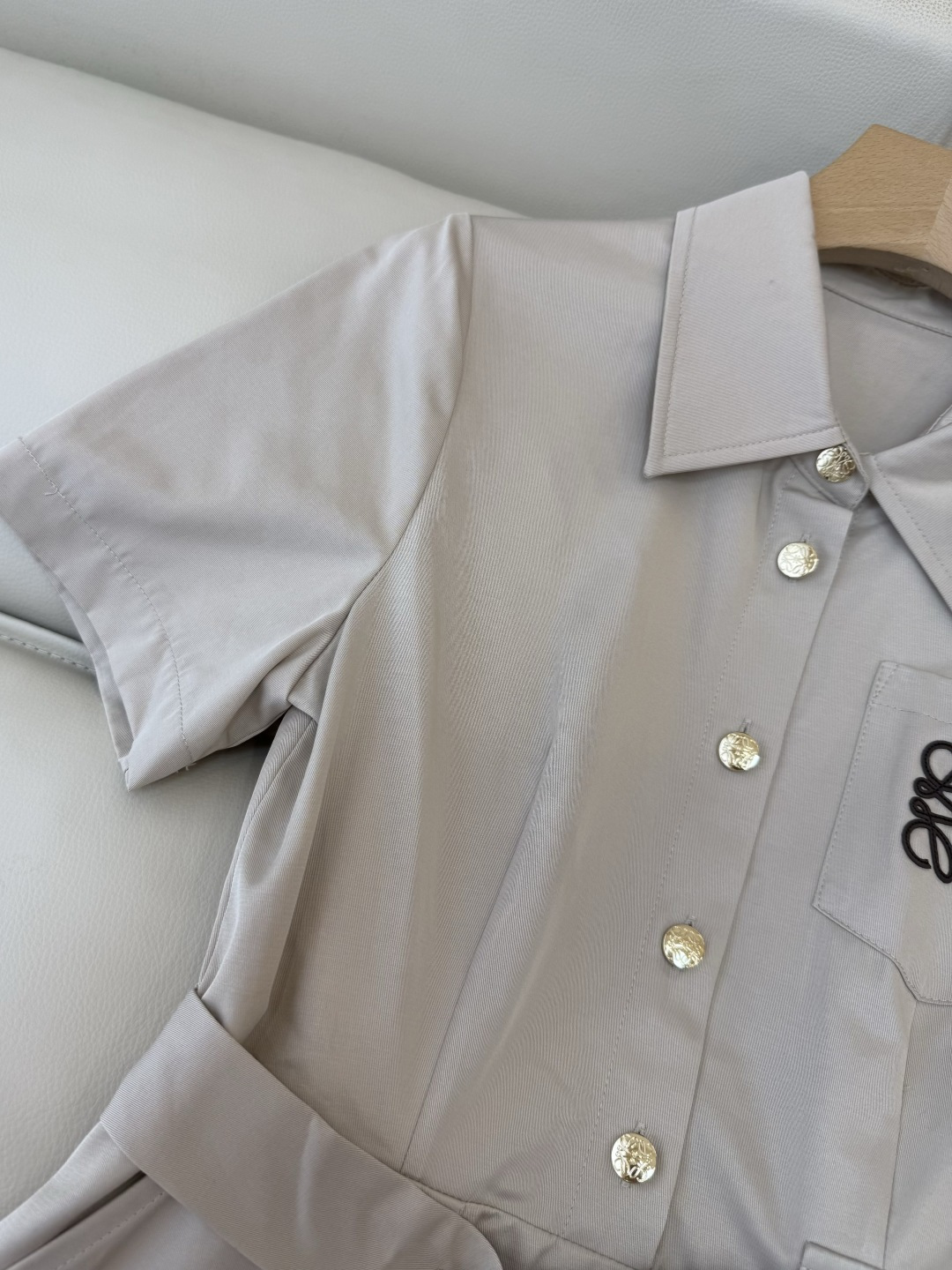 AW020#新款连衣裙P‼️LOE* 短袖修身 皮标logo 连衣裙 两色图 SML