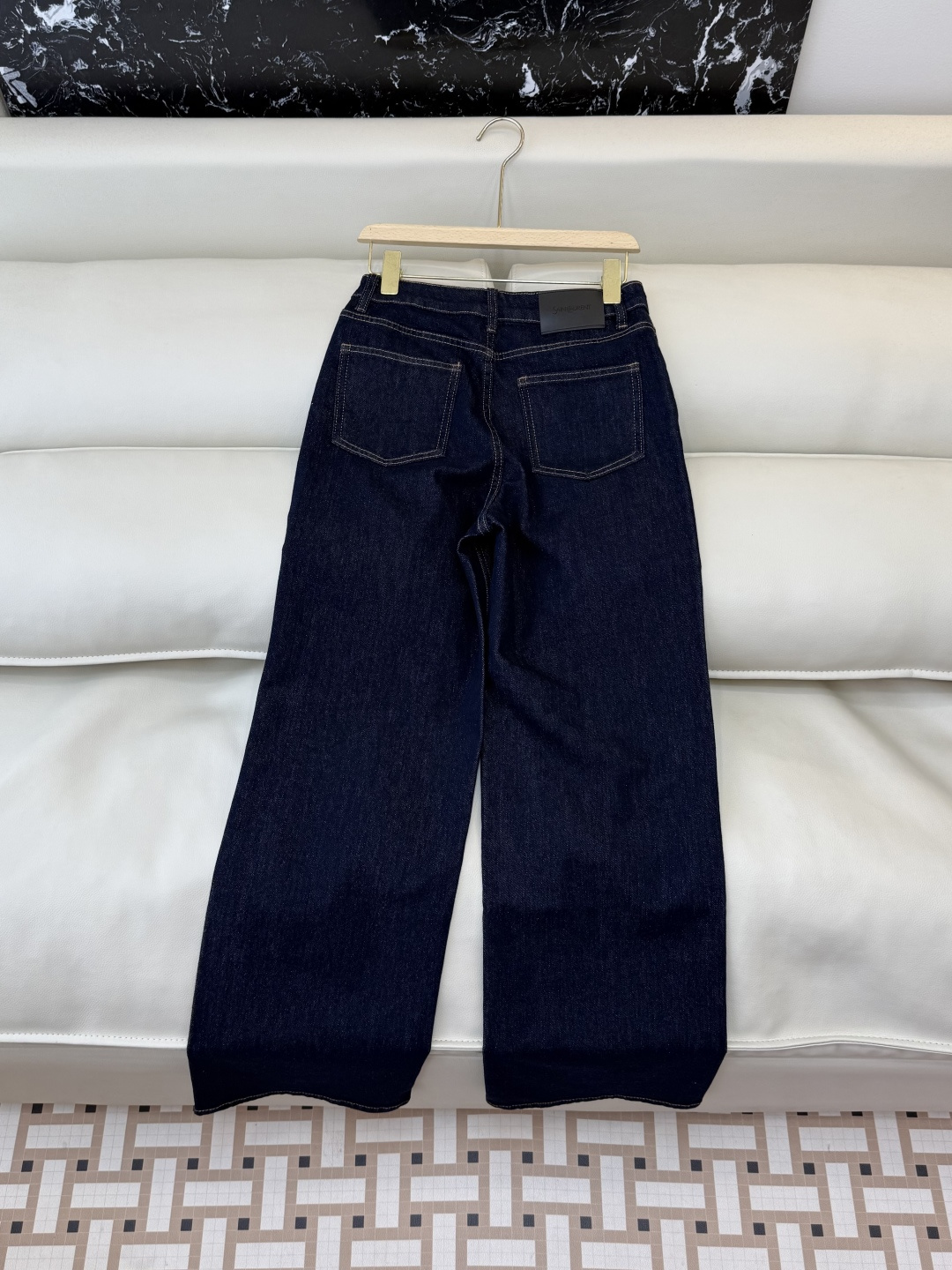 AW027#新款牛仔裤P‼️YSL logo弹力牛仔裤 浅蓝色 深蓝色 26-30