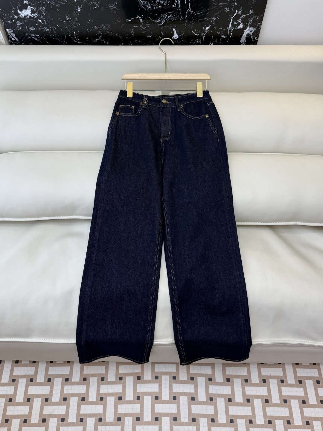 AW027#新款牛仔裤P‼️YSL logo弹力牛仔裤 浅蓝色 深蓝色 26-30