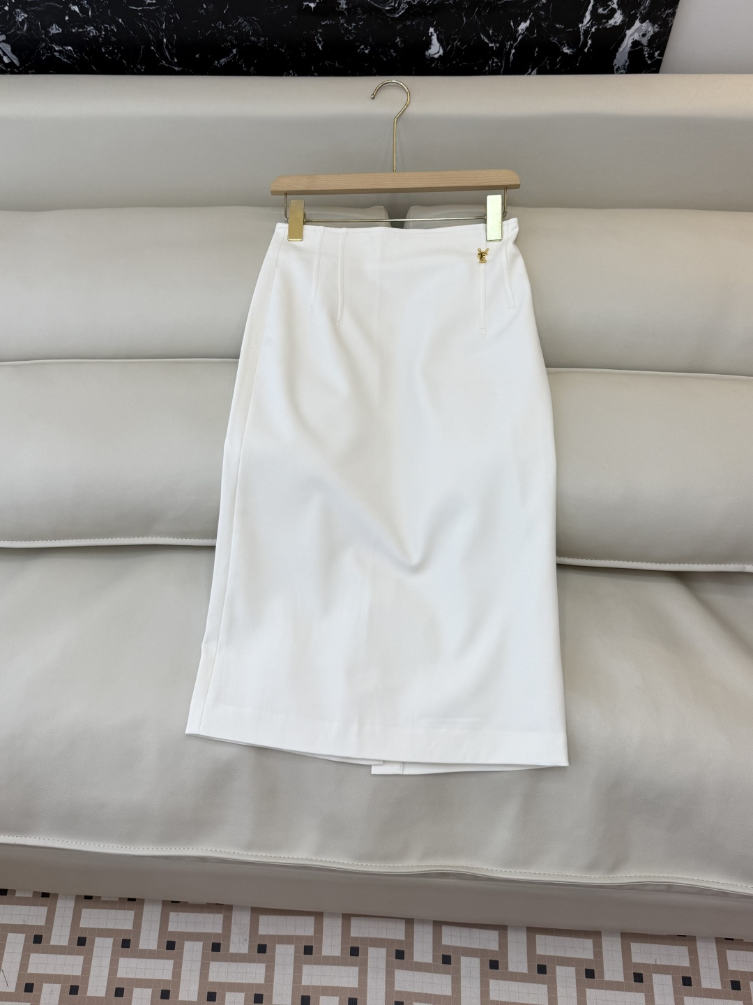 CY0102#新款半裙🌾YSL 开叉设计显瘦长半裙 白色黑色 灰色 SML