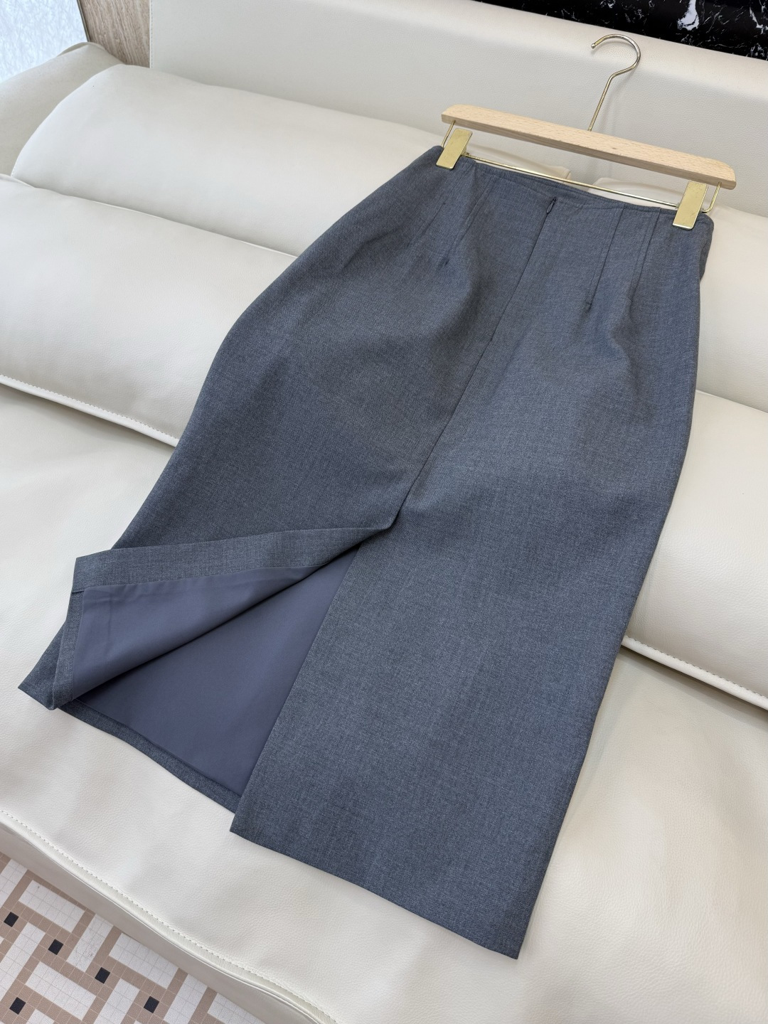 CY0102#新款半裙🌾YSL 开叉设计显瘦长半裙 白色黑色 灰色 SML