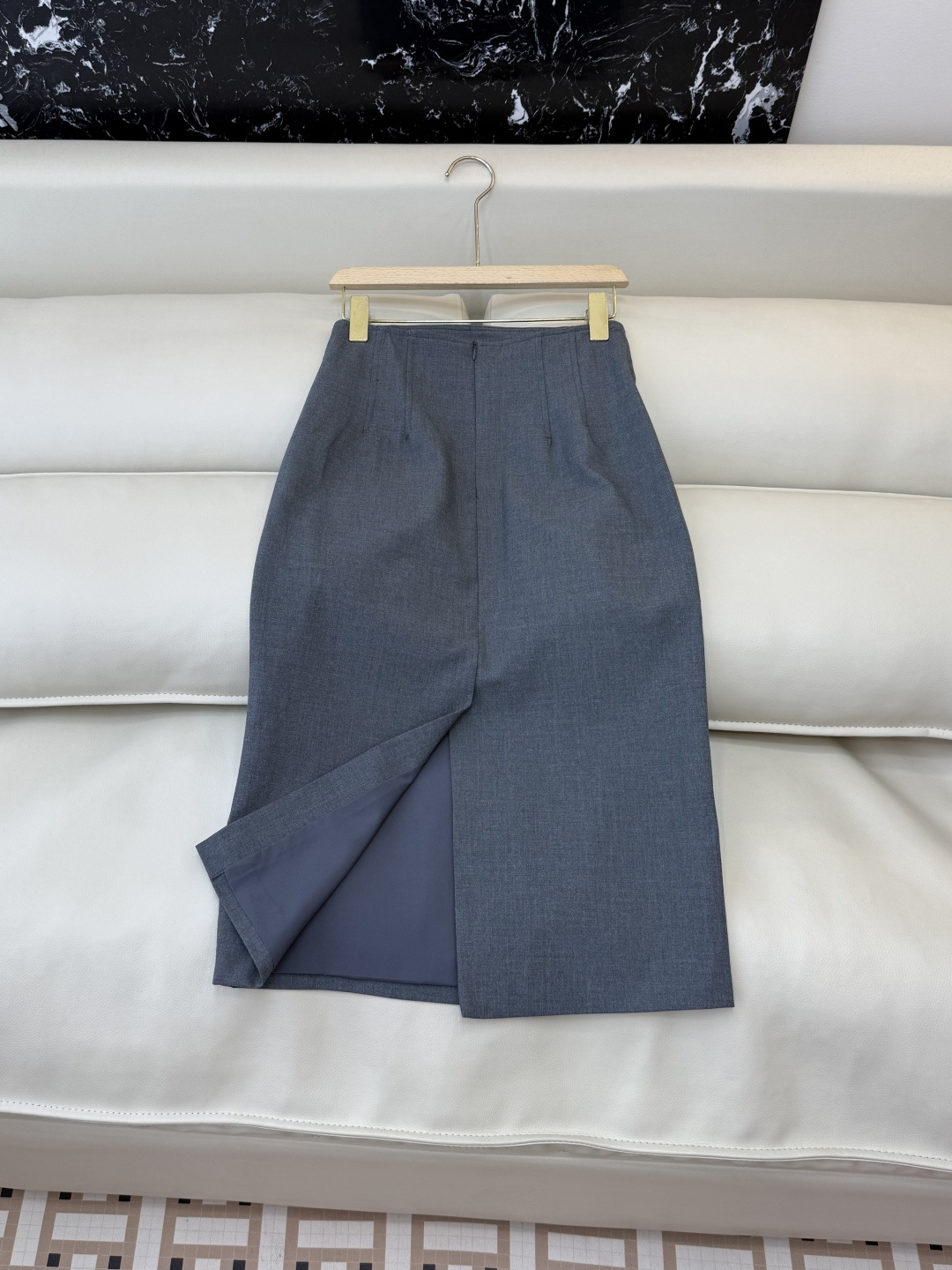 CY0102#新款半裙🌾YSL 开叉设计显瘦长半裙 白色黑色 灰色 SML